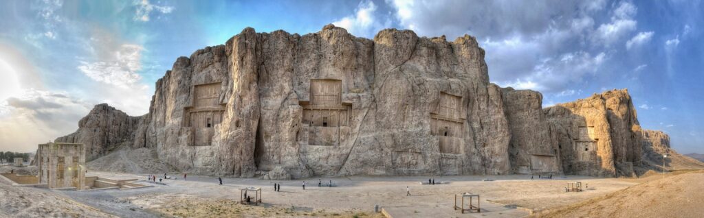 Darius the Great tomb carved into the rock at Naqsh-e Rostam
