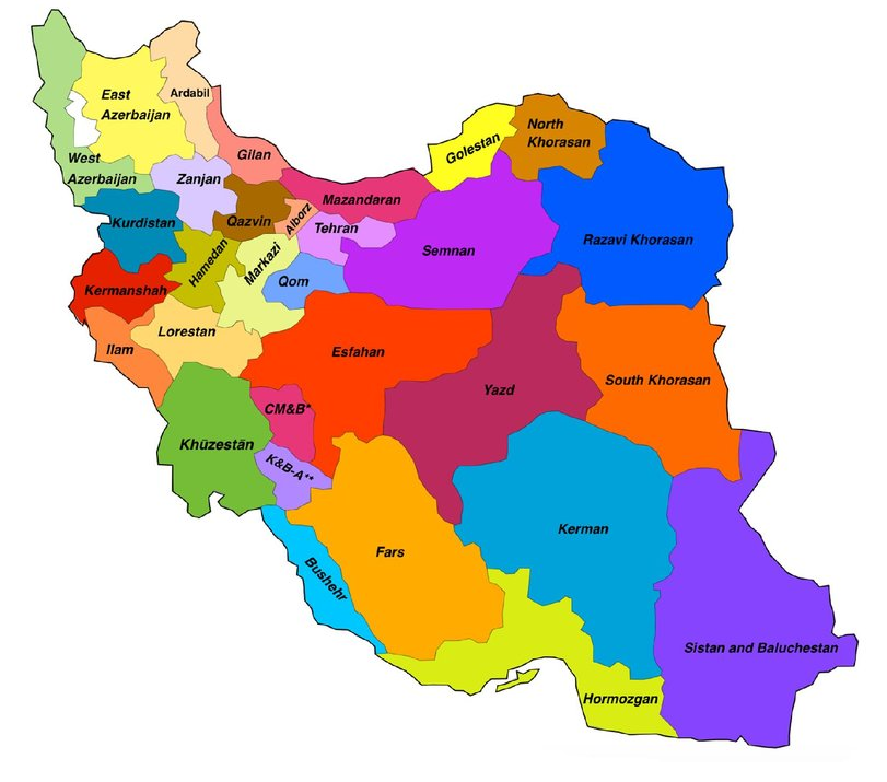 Iran Map Iran Travelmania