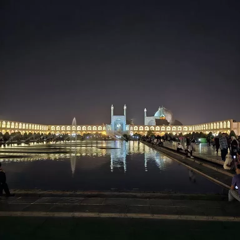Imam Mosque in Naghshe Jahan Square at night