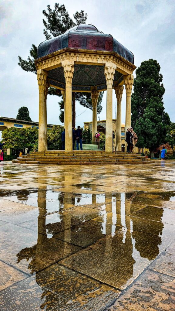 the octagonal dome of Hafez tomb in Shiraz