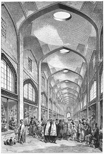 An Old Sketch of The Vakil Bazaar in Shiraz