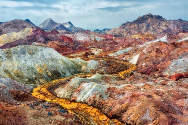 Tourism Hormuz Island colorful landscape in the Persian Gulf
