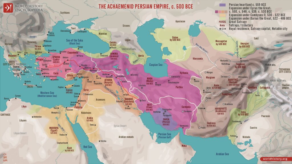 Map of the Achaemenid Dynasty
