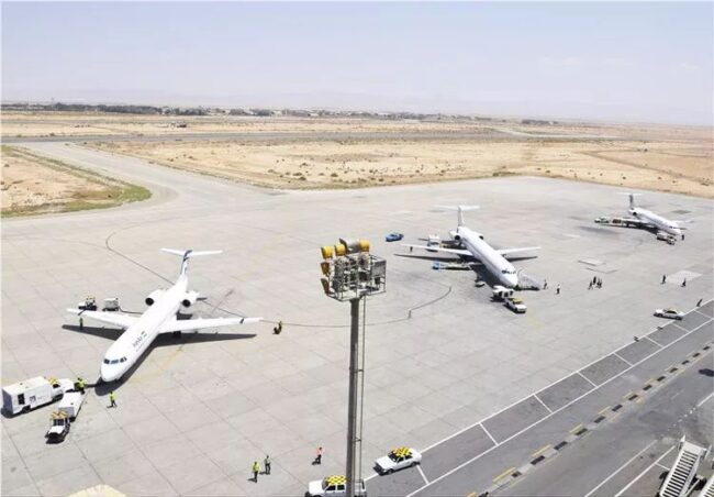 Isfahan International Airport exterior with airplane