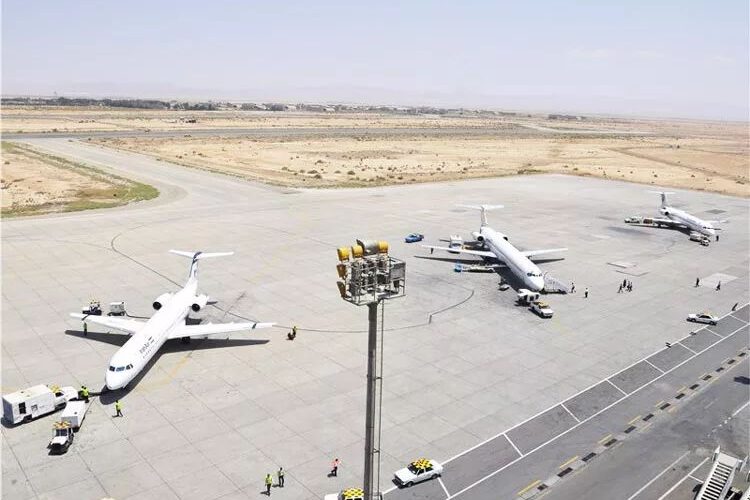 Isfahan International Airport exterior with airplane